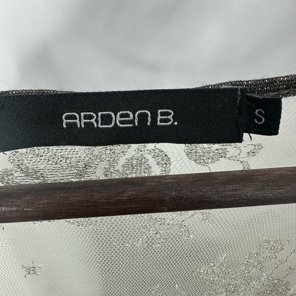 Vintage Y2K Arden B Silver Metallic Dress Sheer Lace Small Retroglam Holiday - Picture 5 of 6